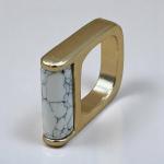 Bold Marbled Barrel Accent Statement Ring