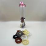 Spiral Coil Hair Ties in Transparent Bottle