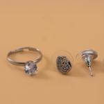 Artificial Teardrop Crystal Jewelry Set with Elegant Zircon Detailing